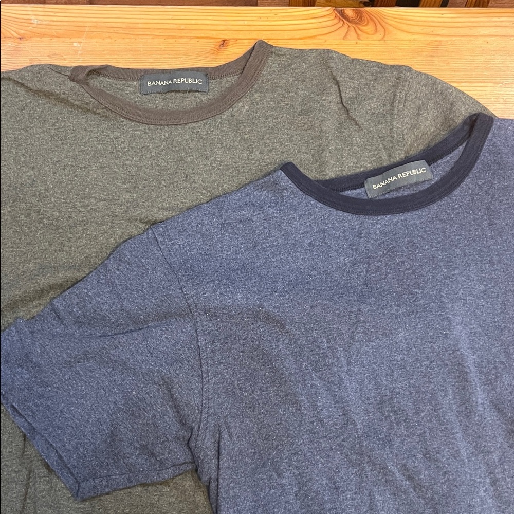 Banana Republic lot of 2 ring neck sweater-knit cotton tees